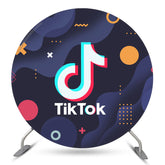 Lofaris Simple Tiktok Themed Blue Party Round Backdrop Kit